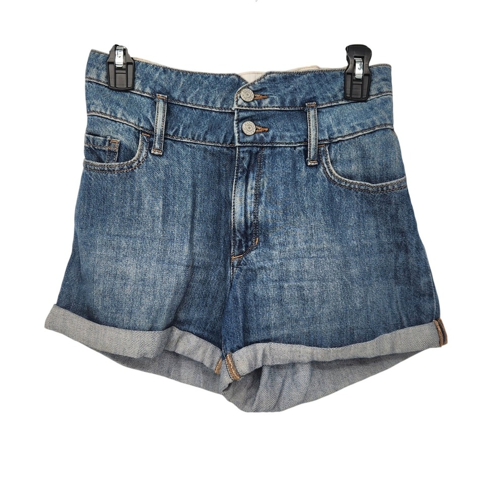 Banana Republic High Rise Cuffed Denim Women's Shorts Medium Wash Baggy 26/2